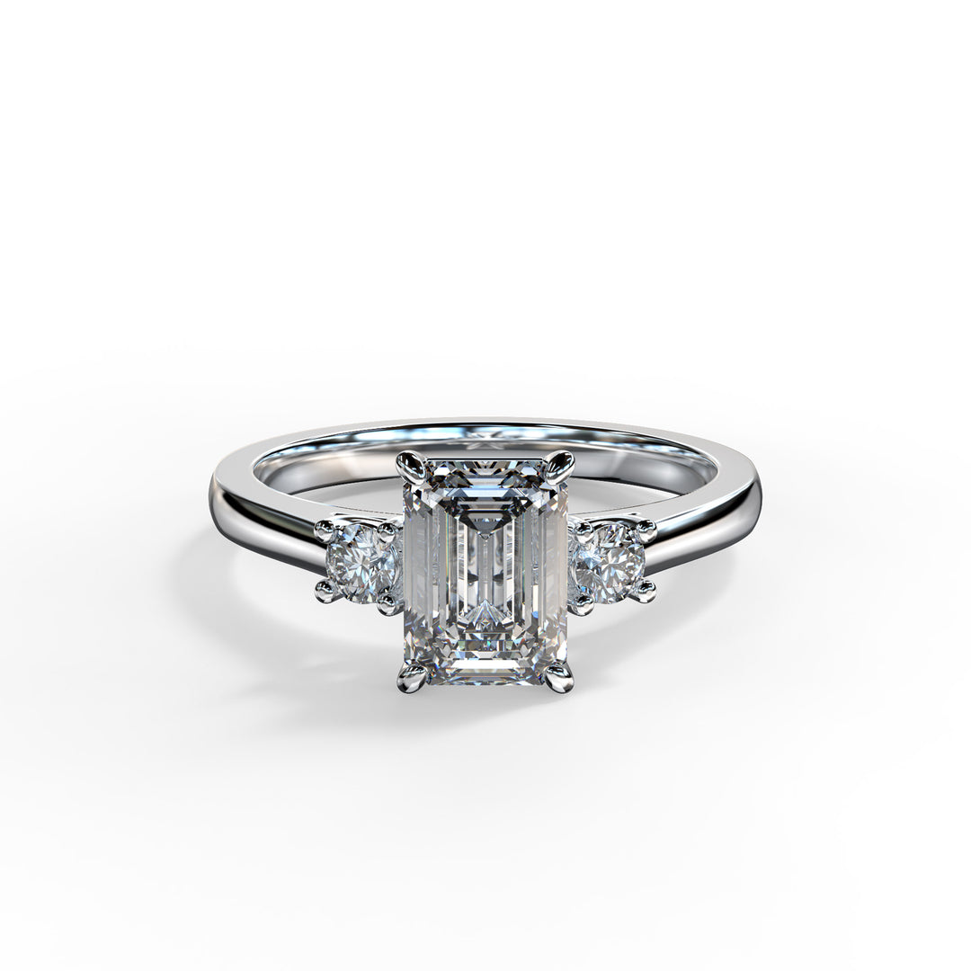 Alice Emerald Trilogy Engagement ring