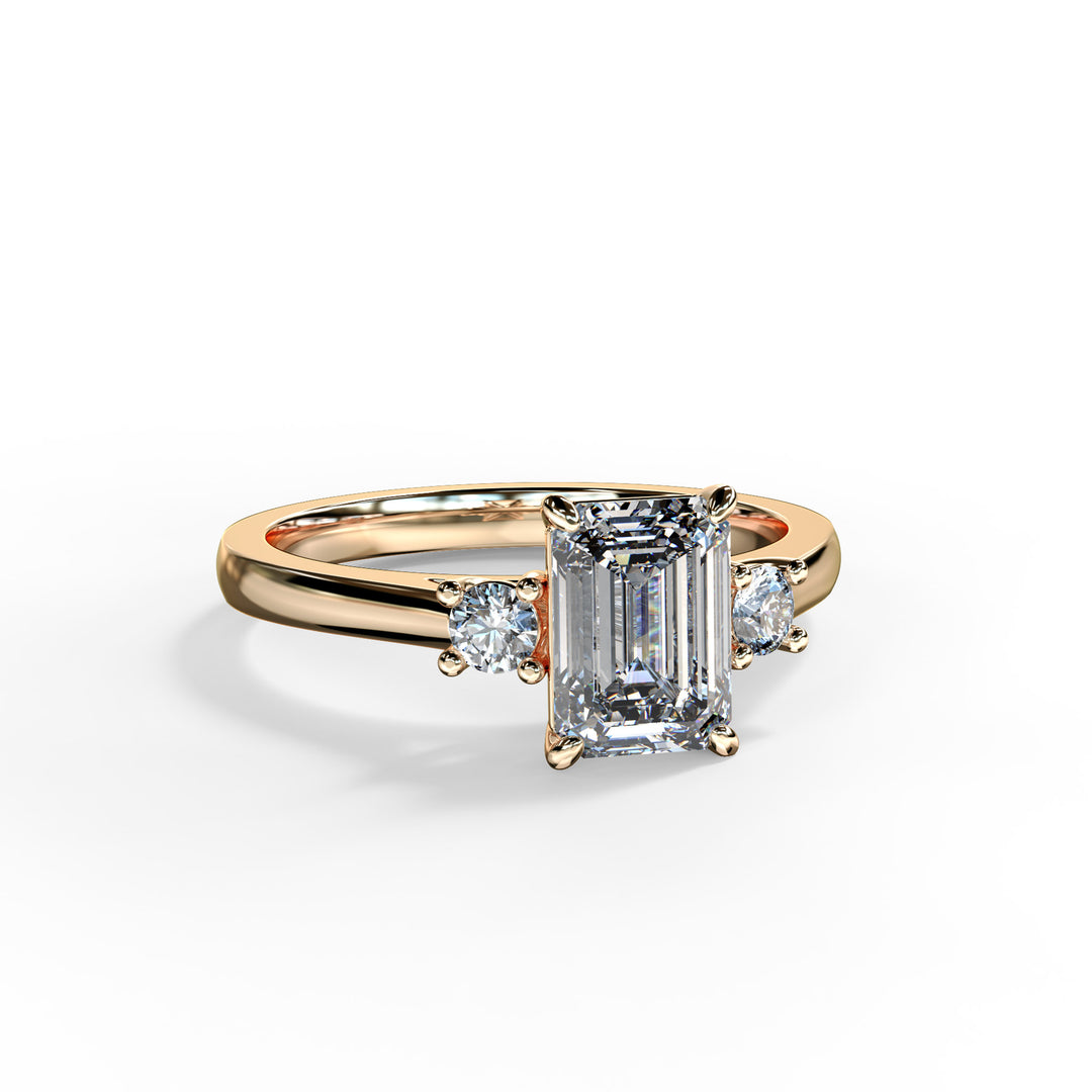 Alice Emerald Trilogy Engagement ring