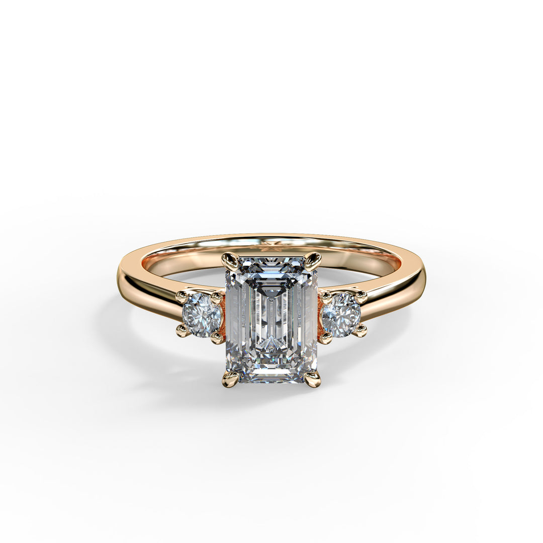 Alice Emerald Trilogy Engagement ring