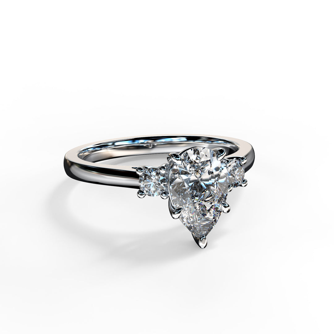 Alice Pear Trilogy Engagement ring