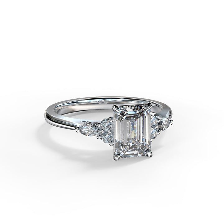 Ariana Emerald Cluster Engagement ring