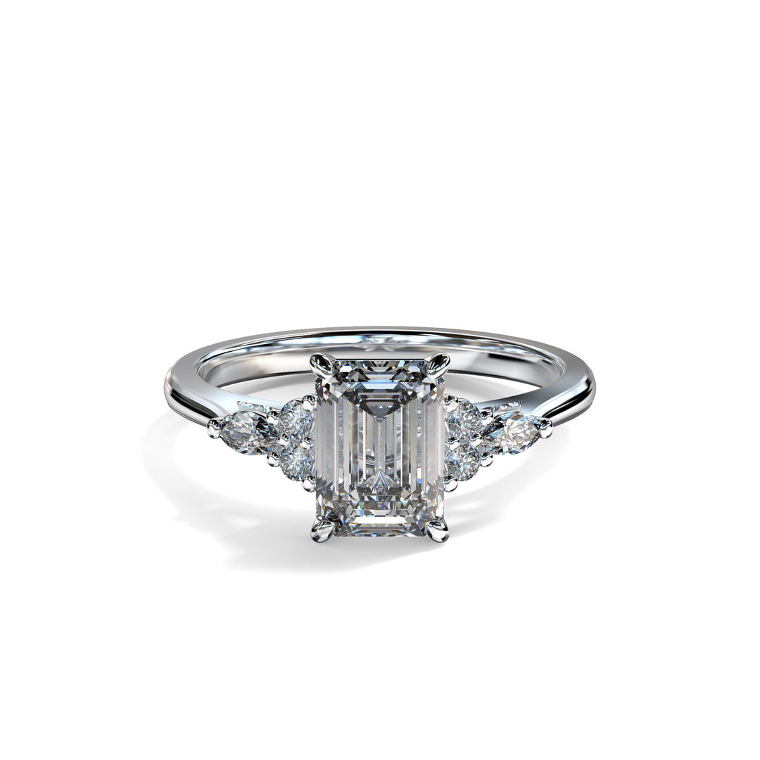 Ariana Emerald Cluster Engagement ring