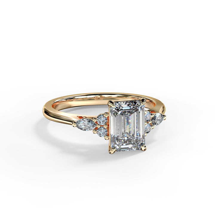 Ariana Emerald Cluster Engagement ring