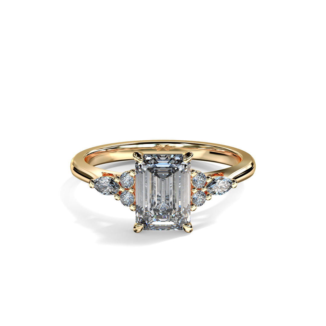 Ariana Emerald Cluster Engagement ring