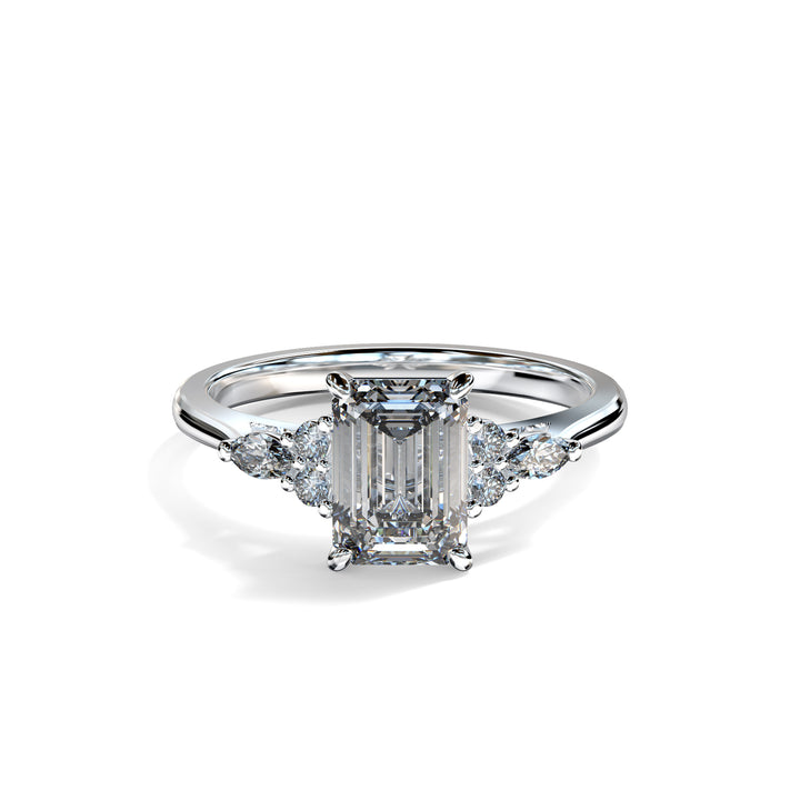 Ariana Emerald Cluster Engagement ring