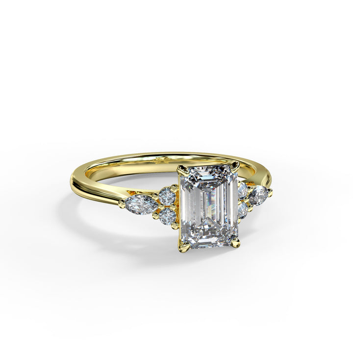 Ariana Emerald Cluster Engagement ring