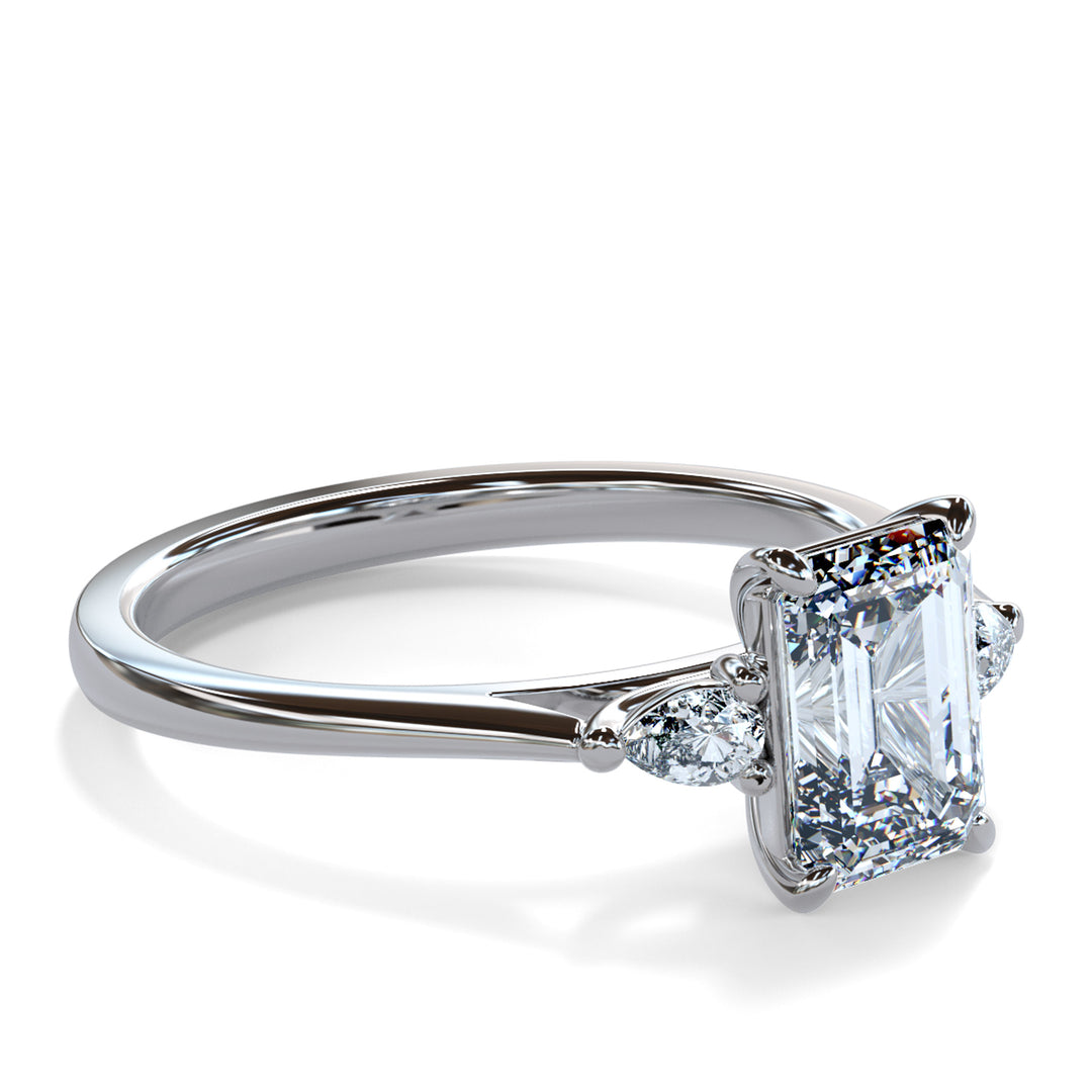 Lydia Emerald Trilogy Engagement ring