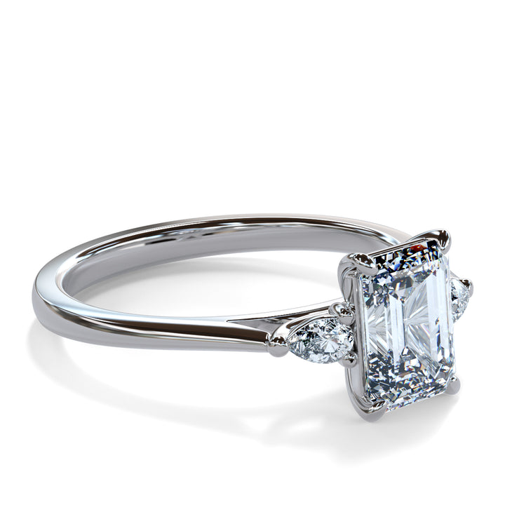 Lydia Emerald Trilogy Engagement ring