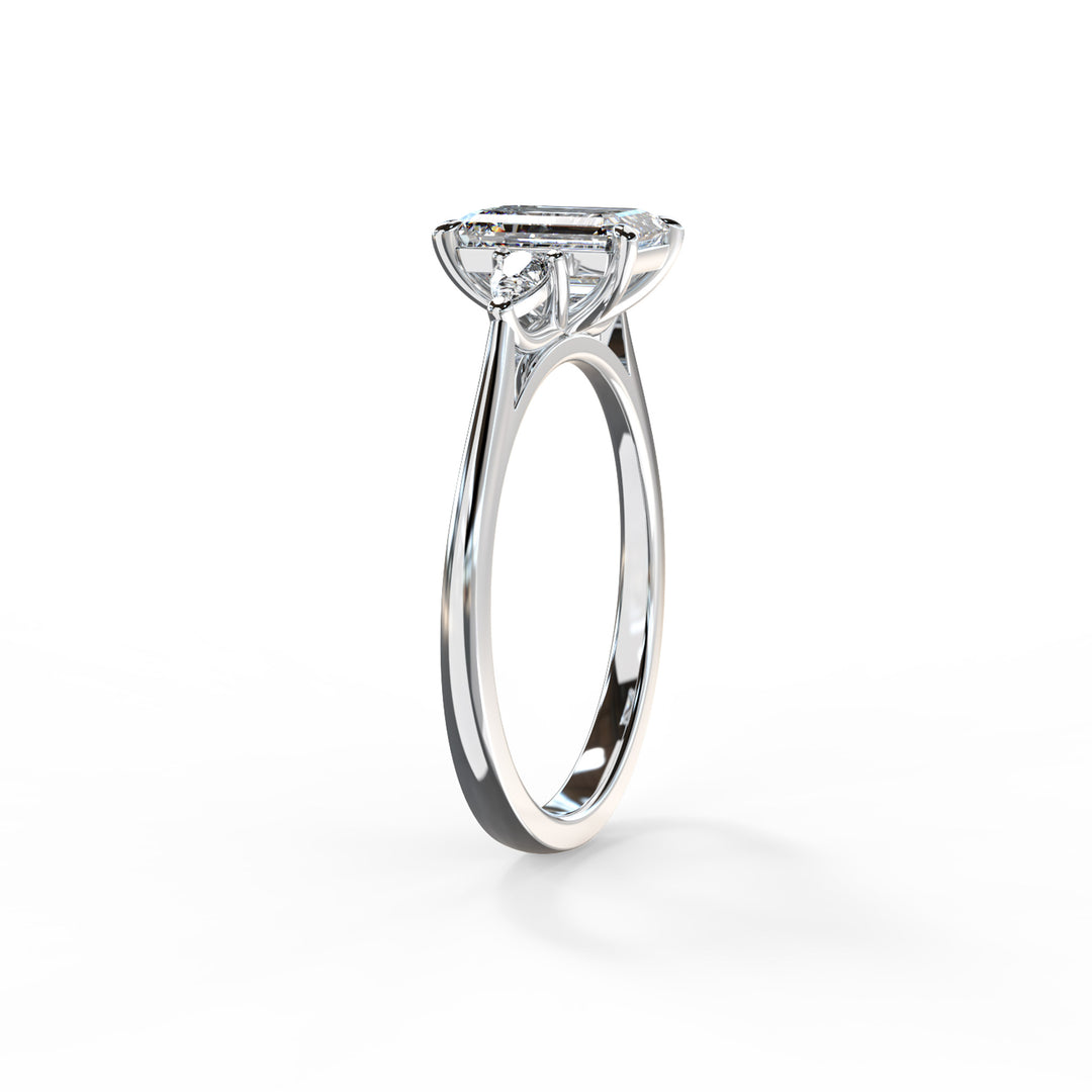 Lydia Emerald Trilogy Engagement ring