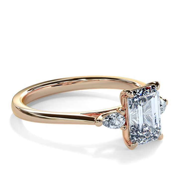 Lydia Emerald Trilogy Engagement ring