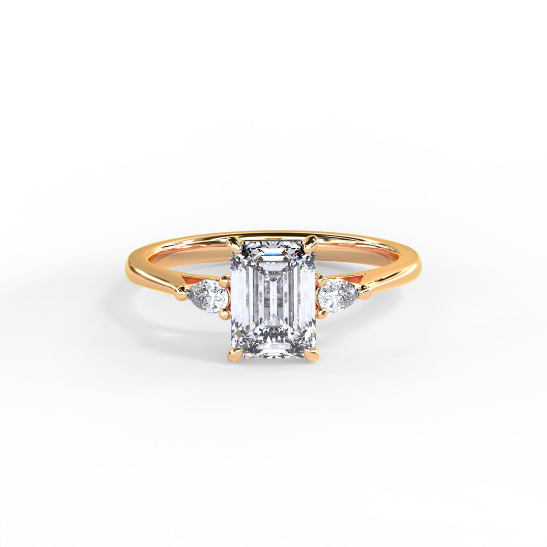 Lydia Emerald Trilogy Engagement ring