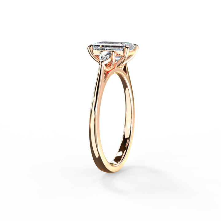 Lydia Emerald Trilogy Engagement ring