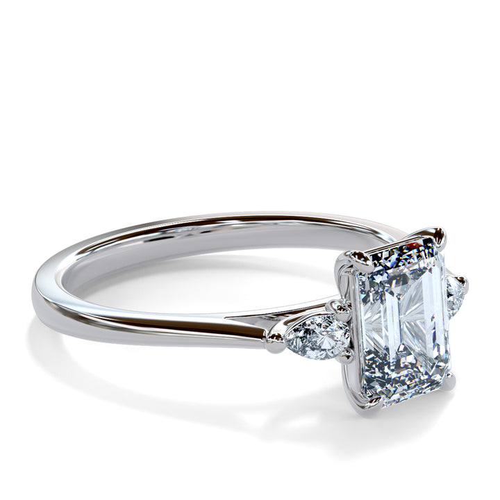 Lydia Emerald Trilogy Engagement ring
