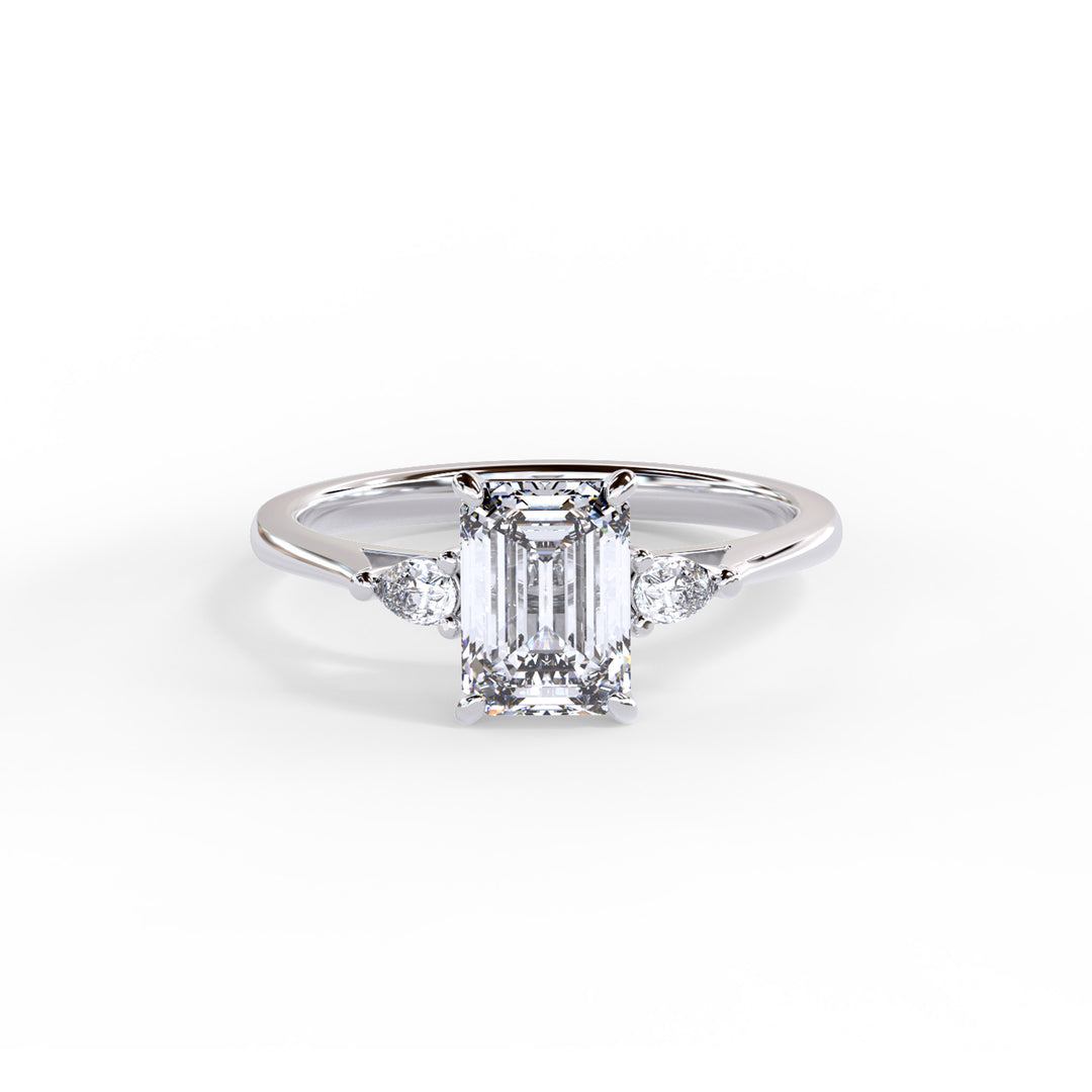 Lydia Emerald Trilogy Engagement ring