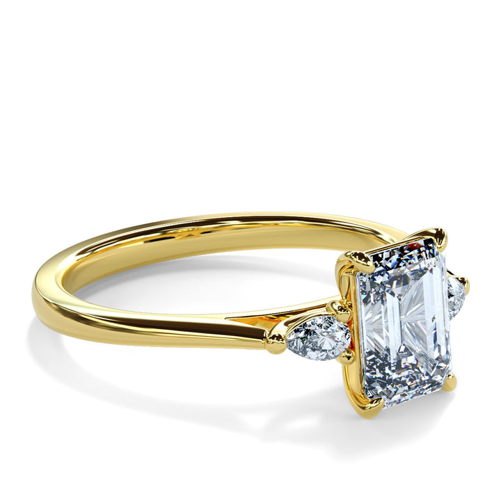 Lydia Emerald Trilogy Engagement ring