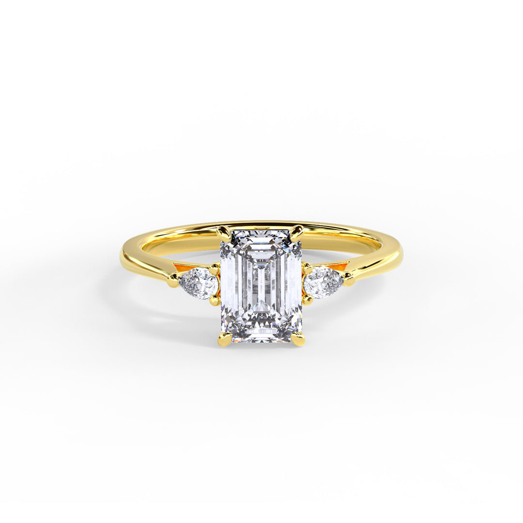 Lydia Emerald Trilogy Engagement ring