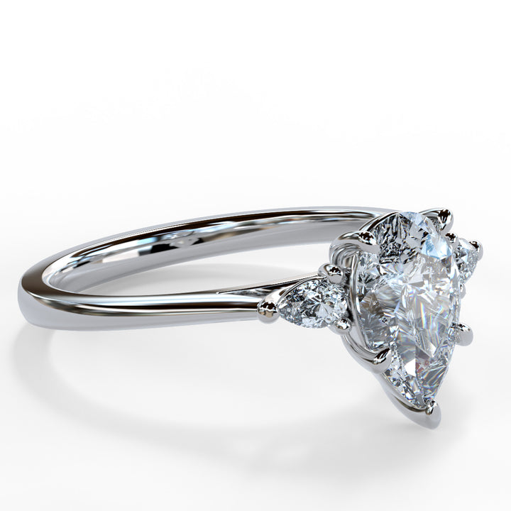 Lydia Pear Trilogy Engagement ring