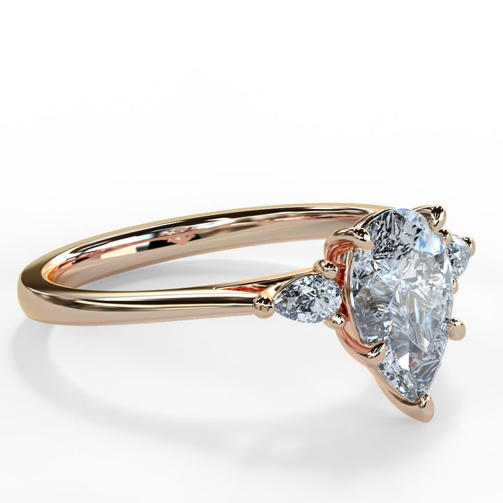 Lydia Pear Trilogy Engagement ring