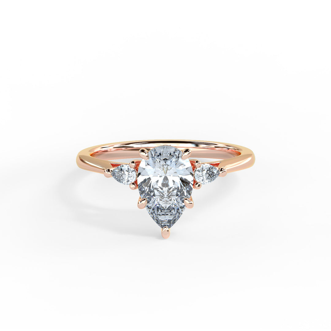 Lydia Pear Trilogy Engagement ring