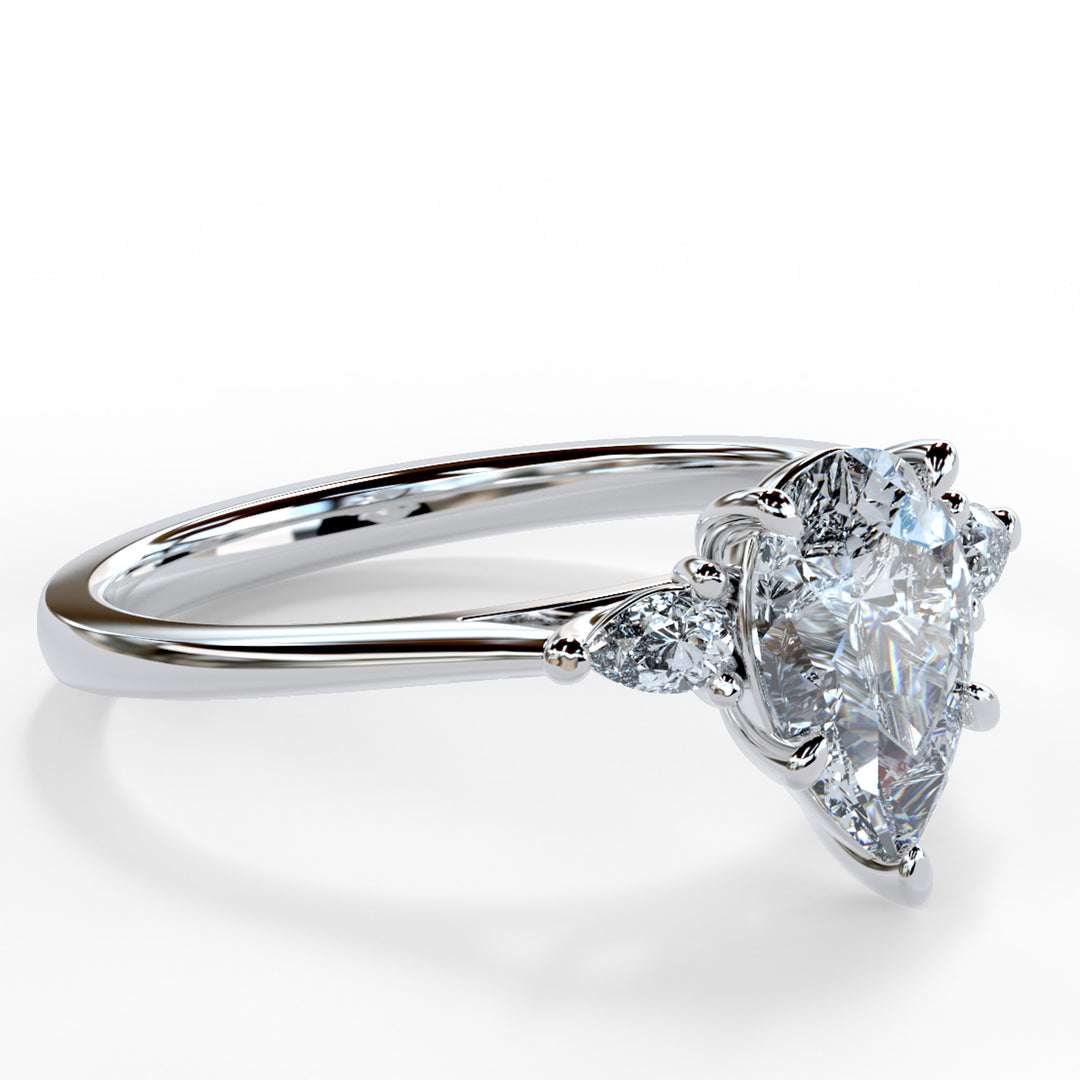 Lydia Pear Trilogy Engagement ring