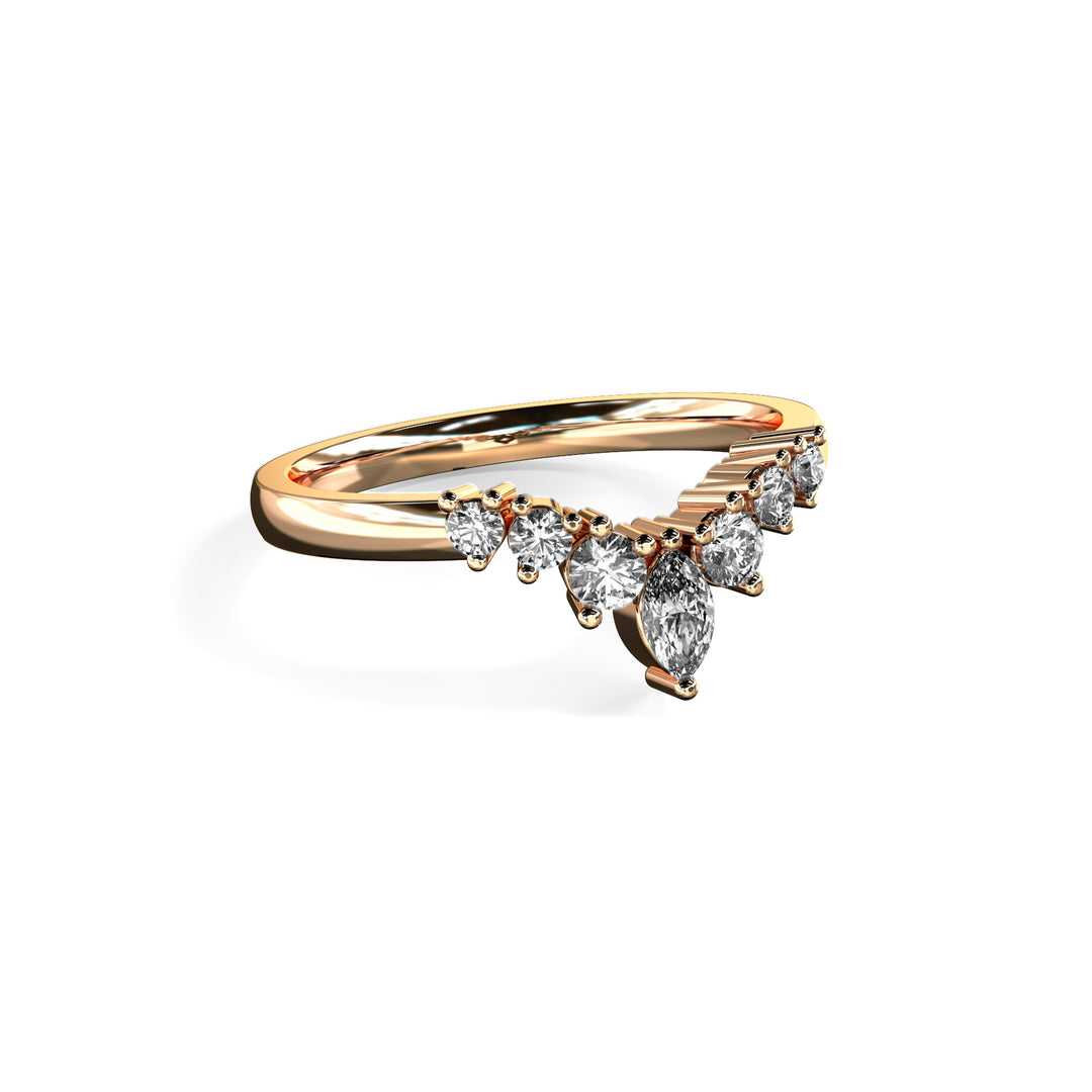 Nicole Shaped Diamond Ring Wedding Band