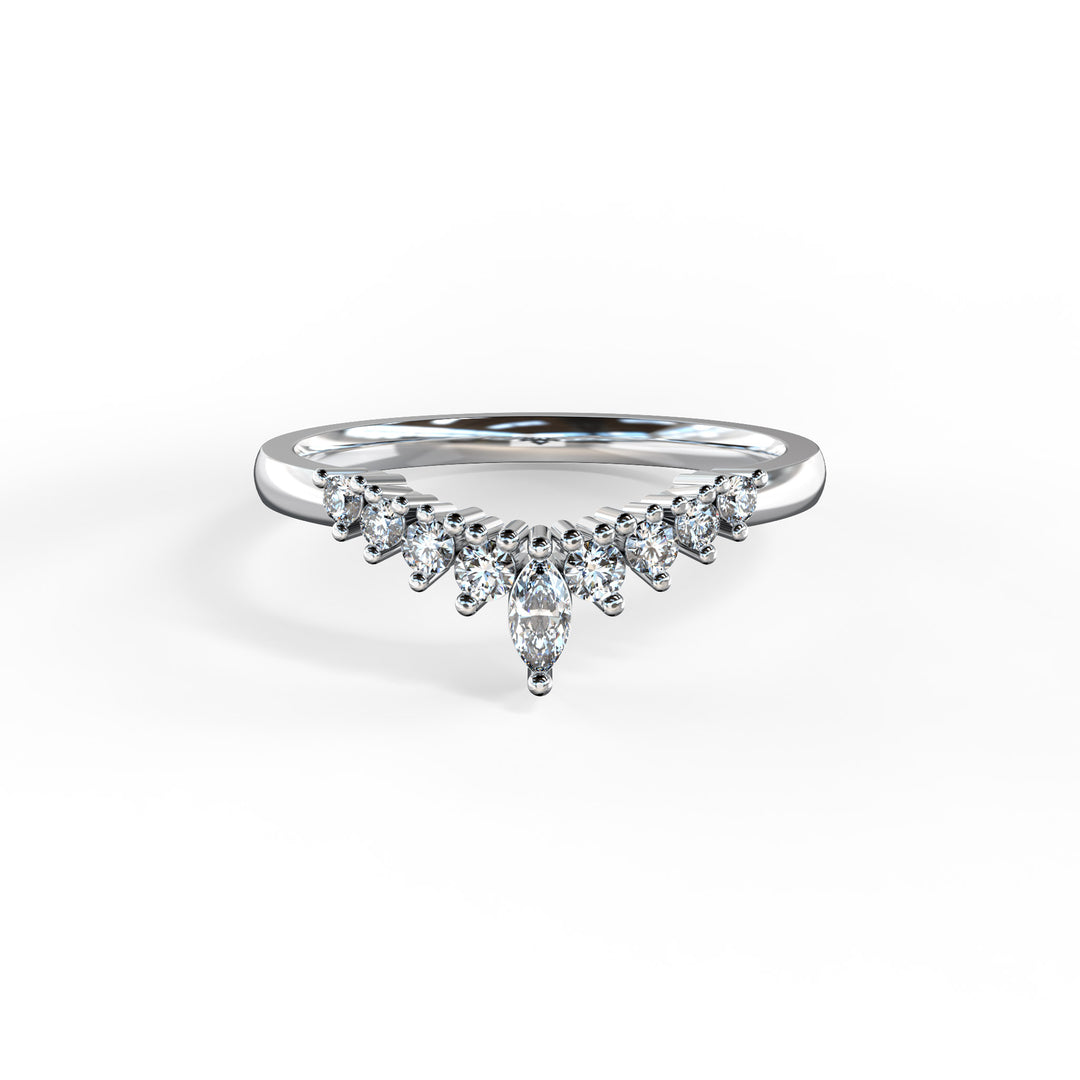 Nicole Shaped Diamond Ring Wedding Band