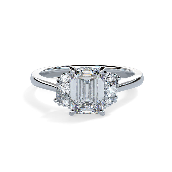 Nora Emerald Cluster Engagement ring