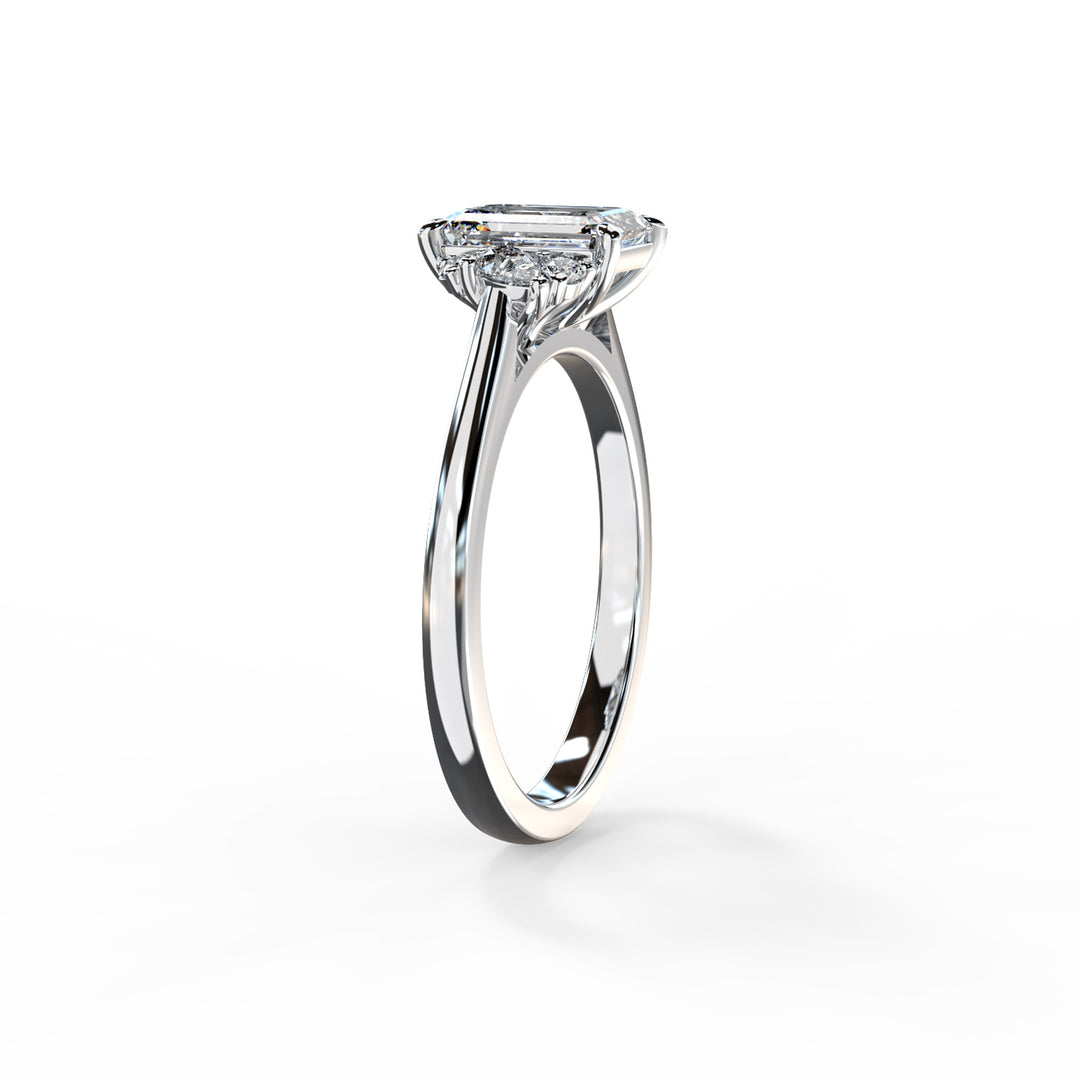 Nora Emerald Cluster Engagement ring