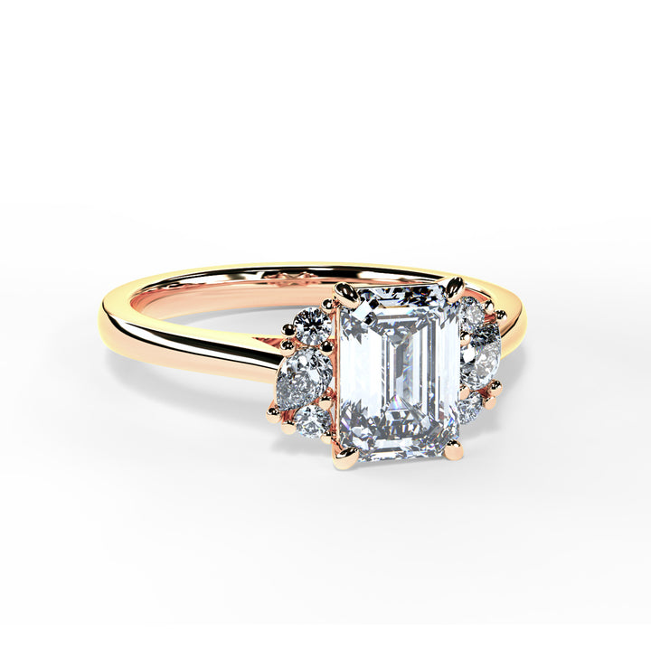 Nora Emerald Cluster Engagement ring