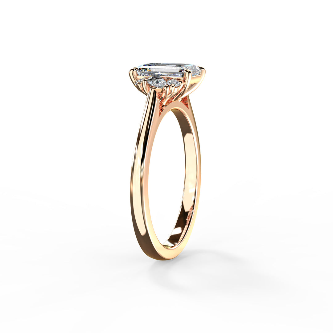 Nora Emerald Cluster Engagement ring