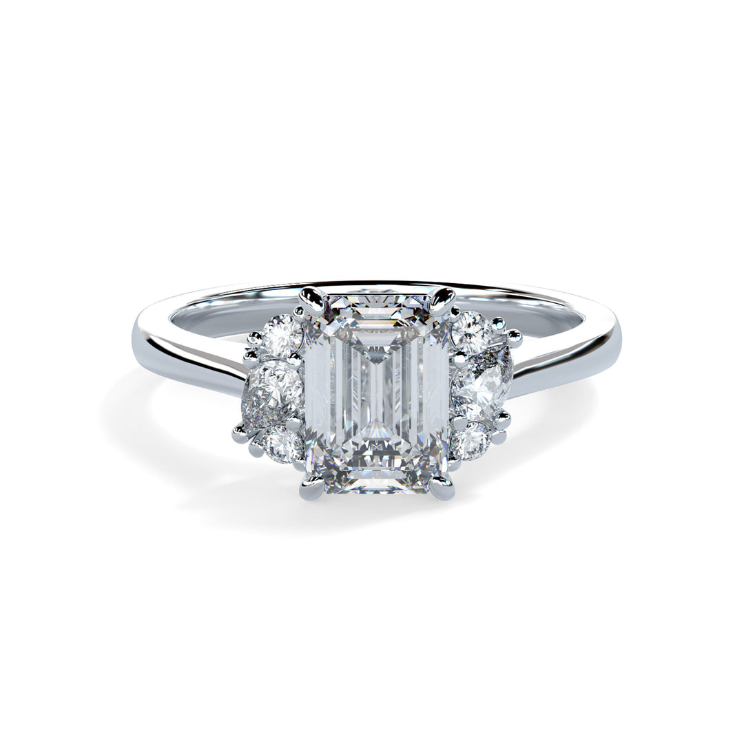 Nora Emerald Cluster Engagement ring