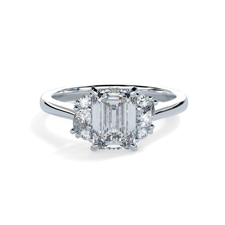 Nora Emerald Cluster Engagement ring