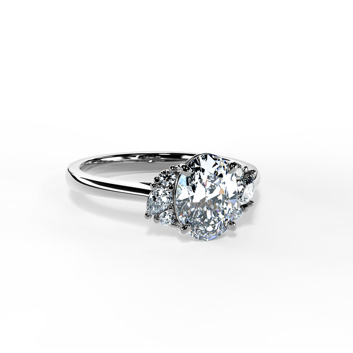 Nora Oval Cluster Engagement ring