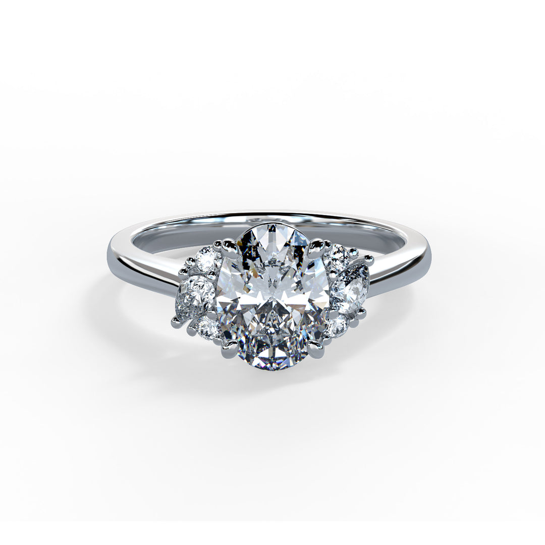 Nora Oval Cluster Engagement ring