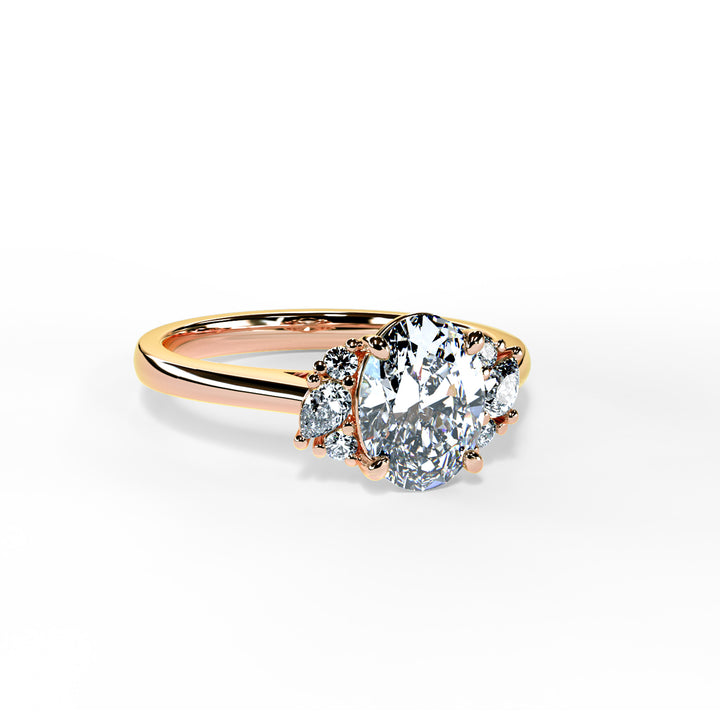 Nora Oval Cluster Engagement ring