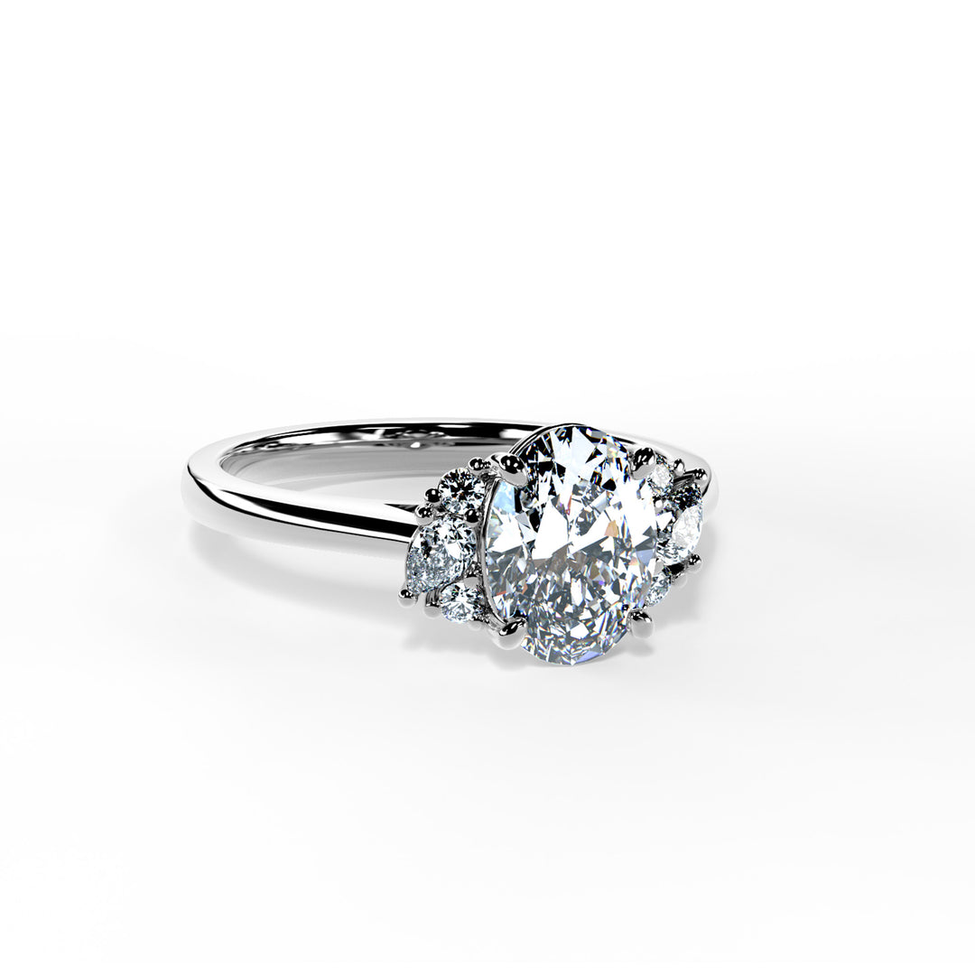 Nora Oval Cluster Engagement ring