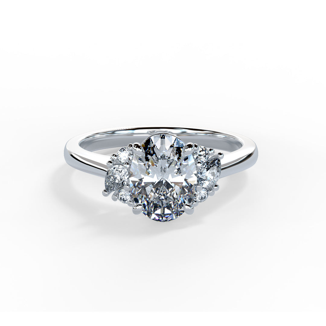 Nora Oval Cluster Engagement ring