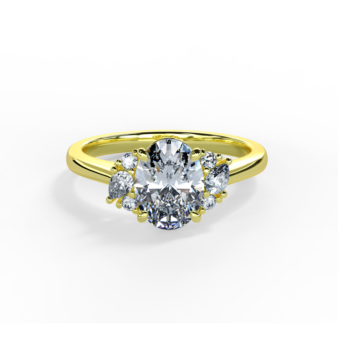 Nora Oval Cluster Engagement ring