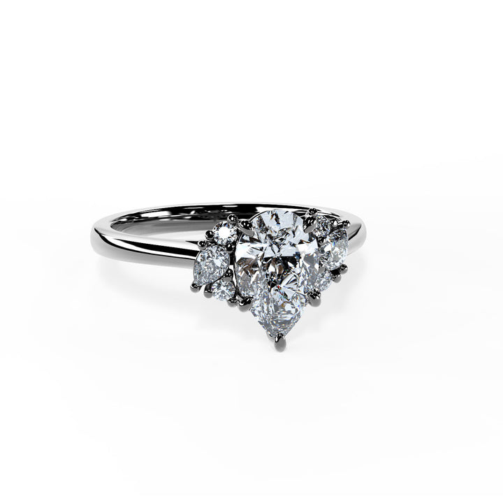 Nora Pear Cluster Engagement ring