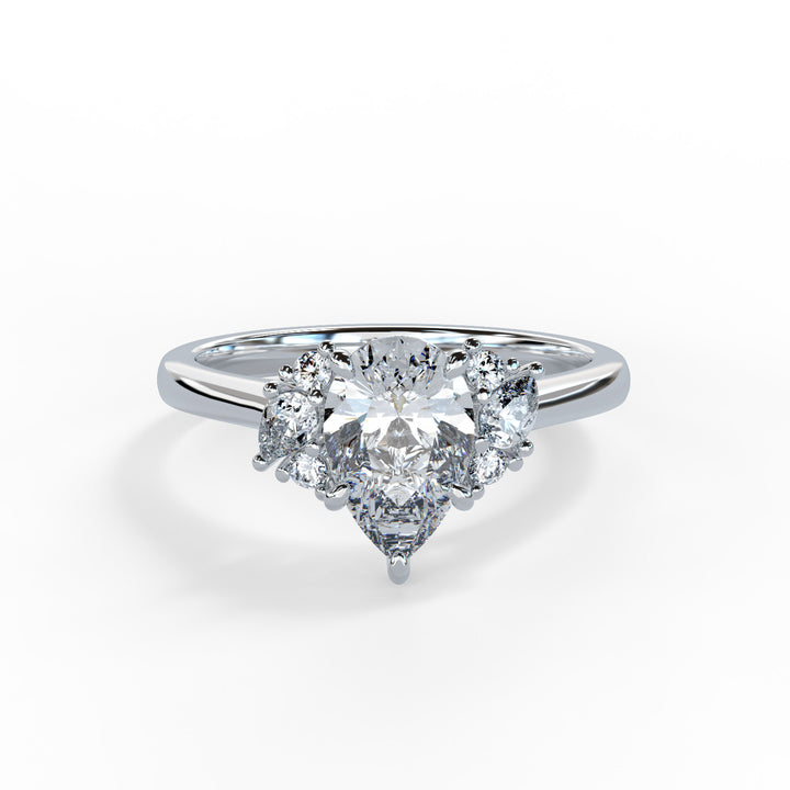 Nora Pear Cluster Engagement ring