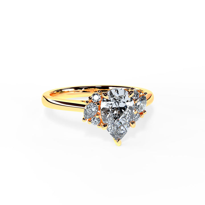 Nora Pear Cluster Engagement ring