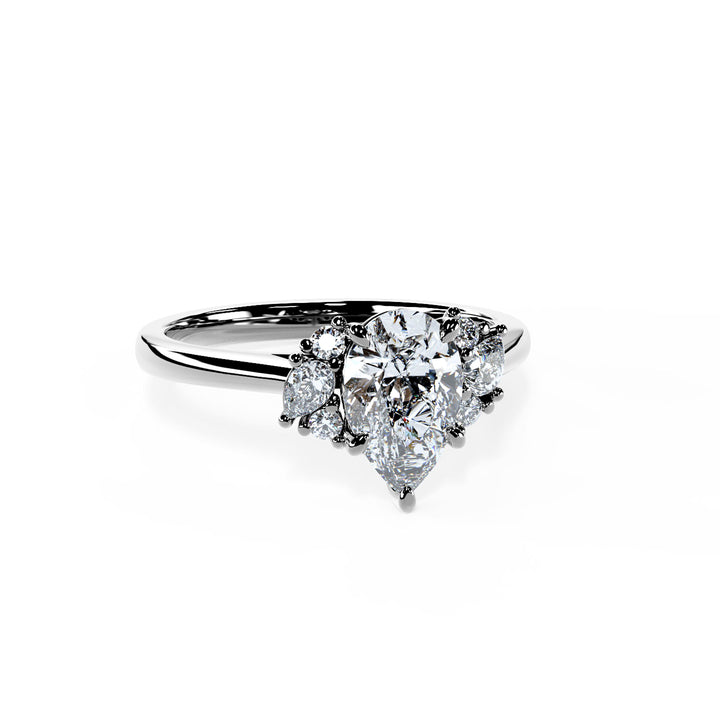 Nora Pear Cluster Engagement ring