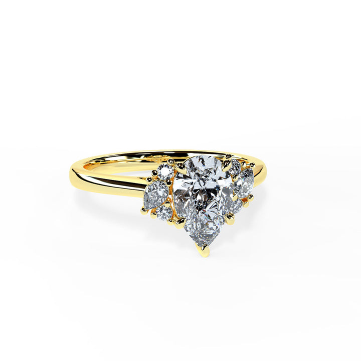 Nora Pear Cluster Engagement ring