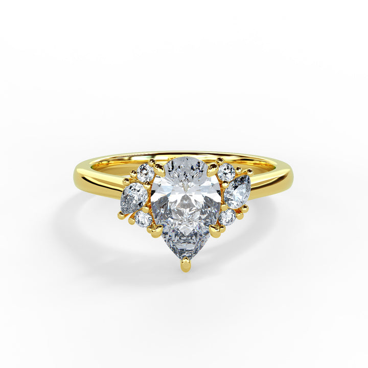 Nora Pear Cluster Engagement ring