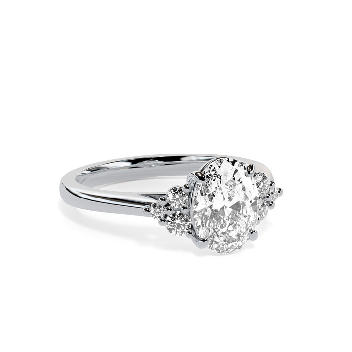 Olive Oval Cluster Engagement ring