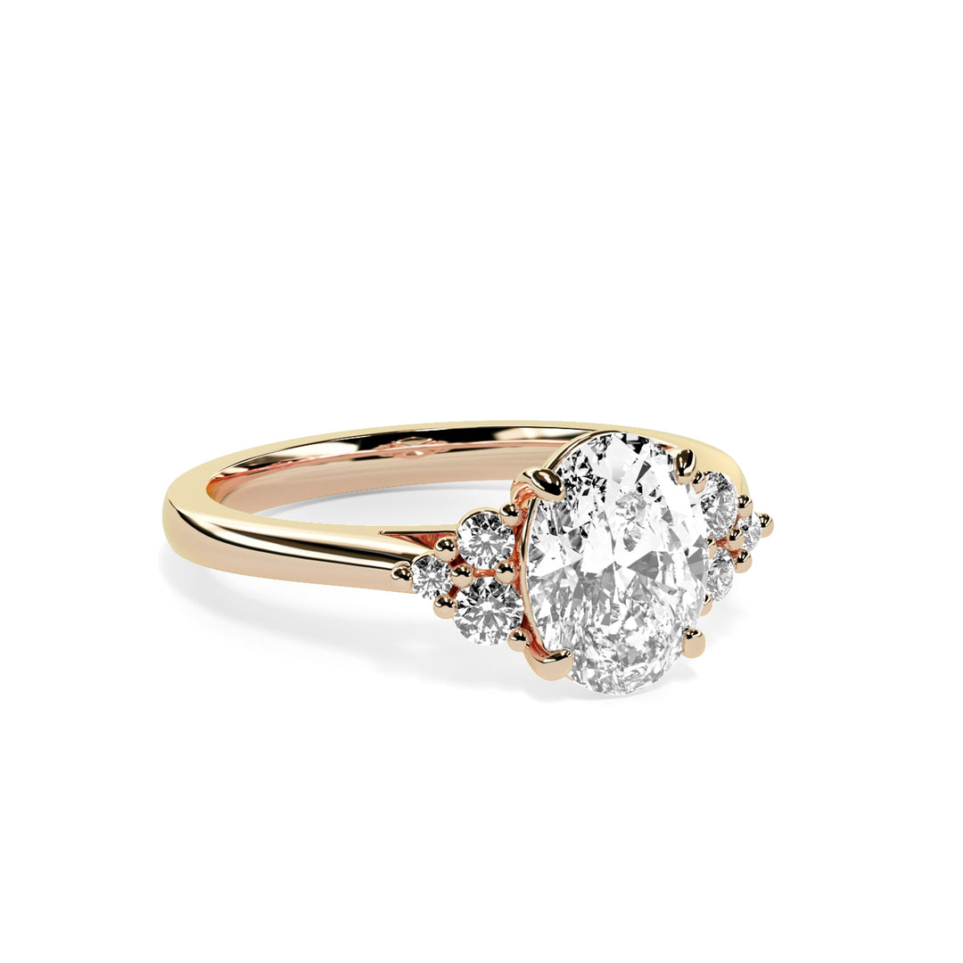 Olive Oval Cluster Engagement ring