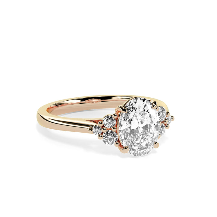 Olive Oval Cluster Engagement ring