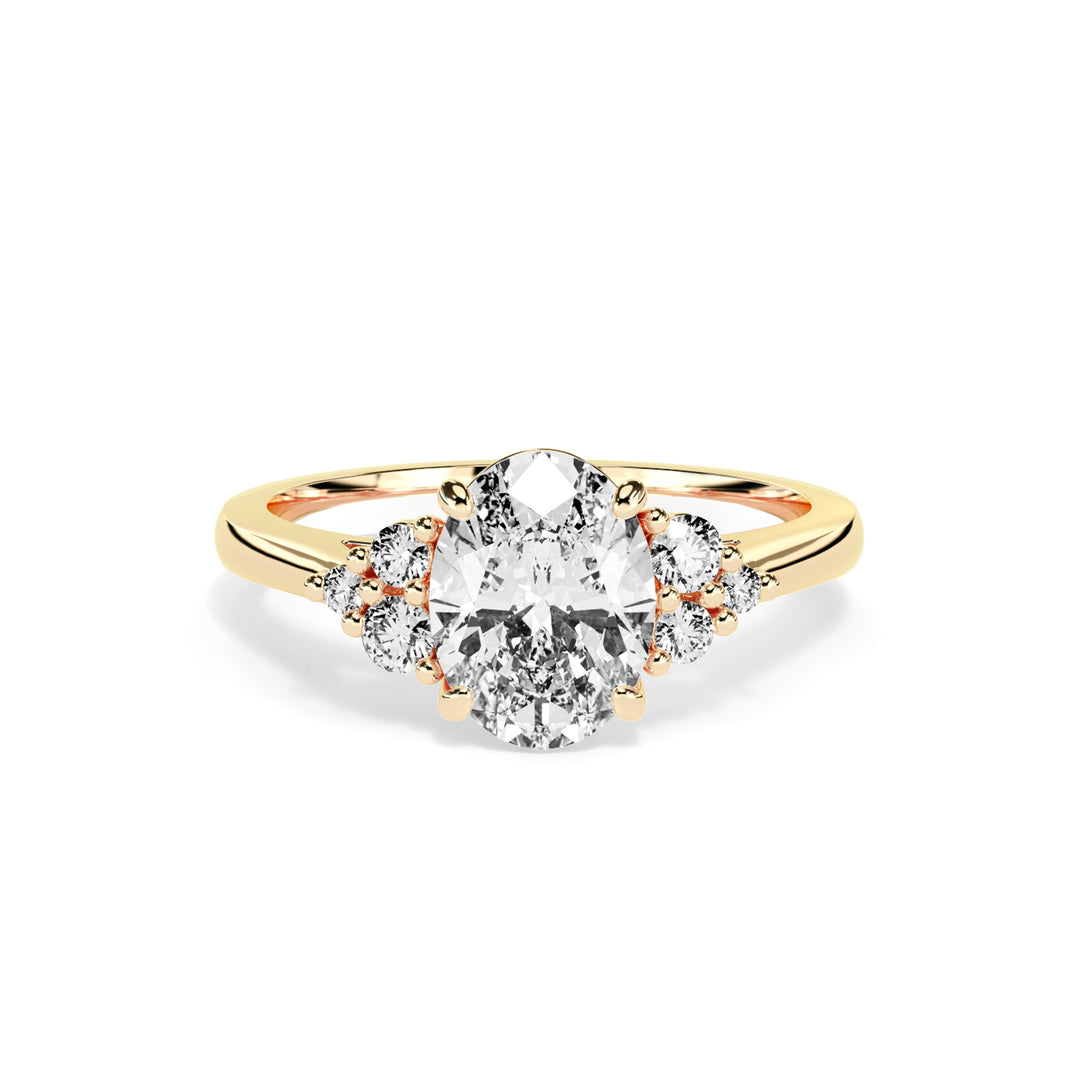 Olive Oval Cluster Engagement ring