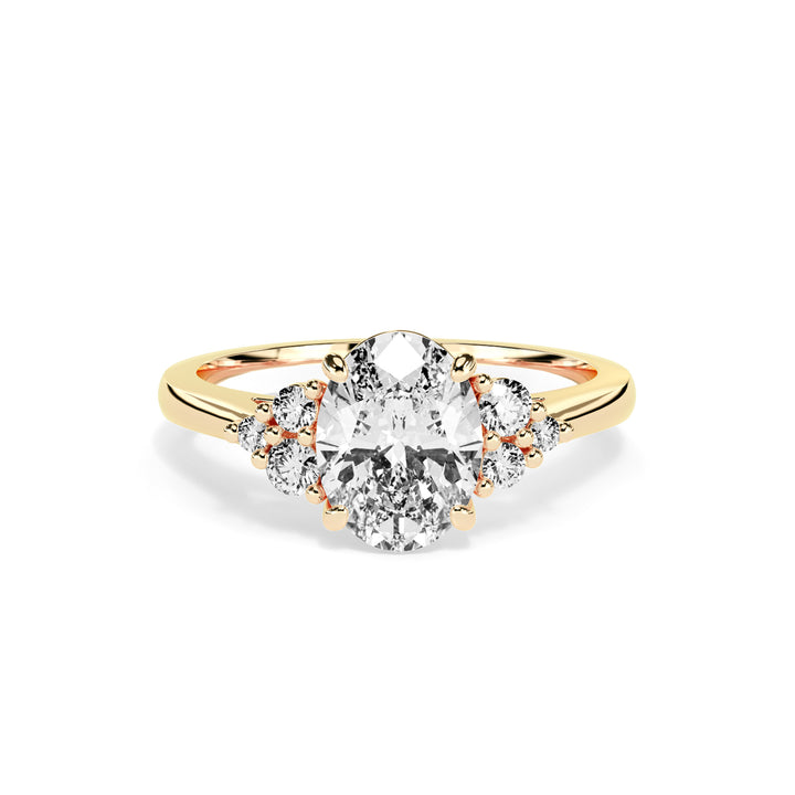 Olive Oval Cluster Engagement ring