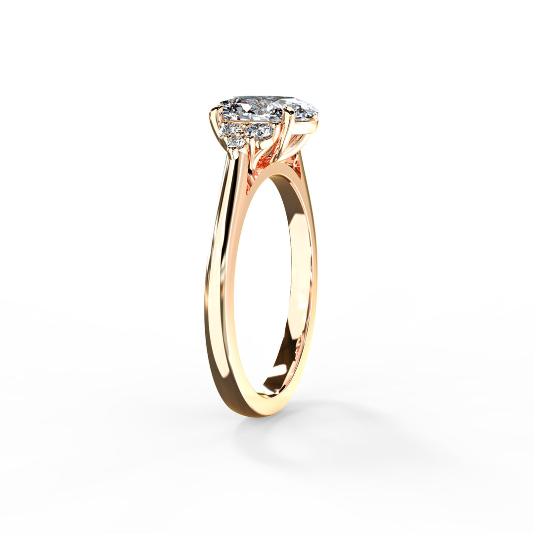 Olive Oval Cluster Engagement ring